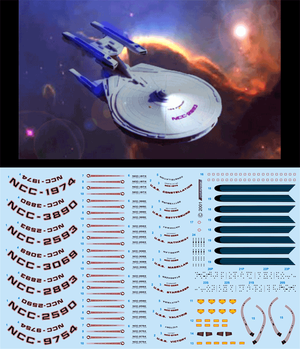 DECALS ONLY MIRANDA CLASS Star Trek Starships EAGLEMOSS RELIANT SARATOGA 